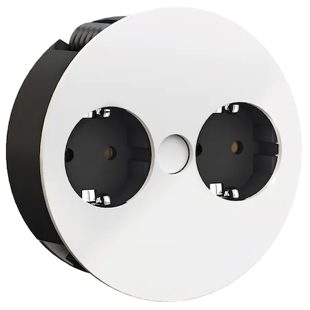 Prize încorporabile - Twist – Priză încorporabilă în blat, cu 2 prize Schuko, finisaj alb