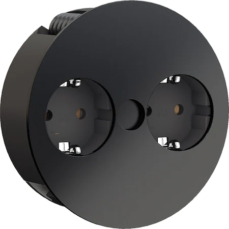 Prize incorporabile - Twist  - Priza incorporabila blat, 2xSchuko, finisaj negru