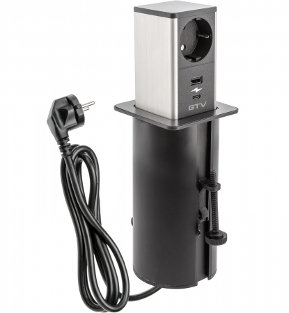 Prize incorporabile - Tower - Priza incorporabila in blat, finisaj negru