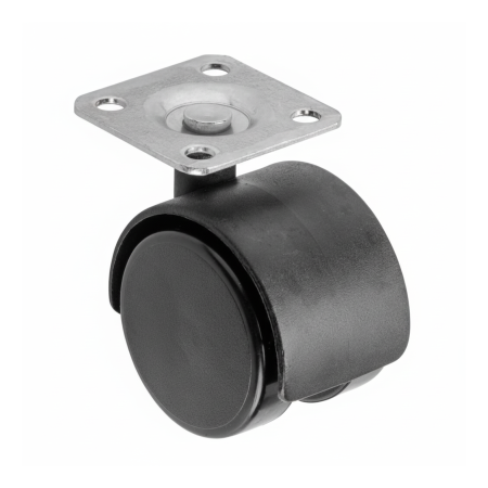 Picioare mobila - KM-50 – Roată pentru mobilier, fără frână, neagră, D: 50 mm