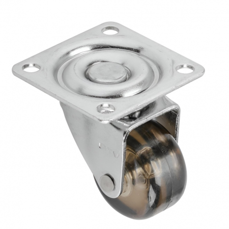 Rotile mobila - Rotila silicon fara frana, fumurie, D:35 mm