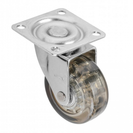 Rotile mobila - Rotila silicon fara frana, fumurie, D:50 mm