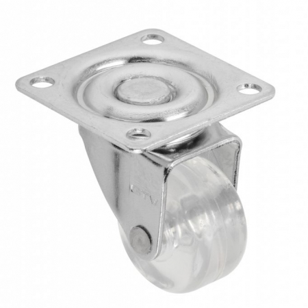 Rotile mobila - Rotila silicon fara frana, transparenta, D:35 mm