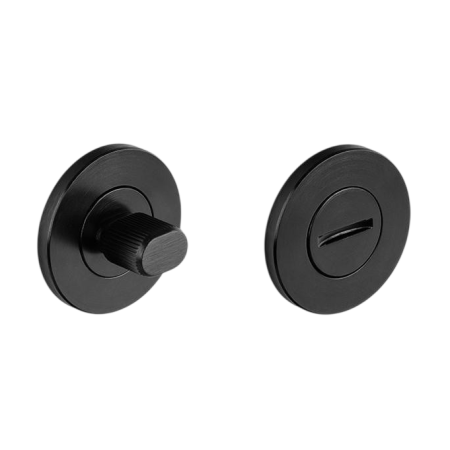 Mânere ușă baie - Brooklyn Viefe - Set 2 rozete rotunde pentru ușă de baie, negru periat, D:55 mm