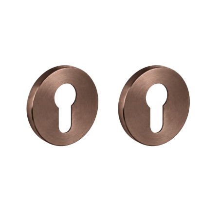Mânere ușă cu cilindru - Brooklyn Viefe - Set 2 rozete rotunde pentru ușă cu cilindru, bronz periat, D:55 mm