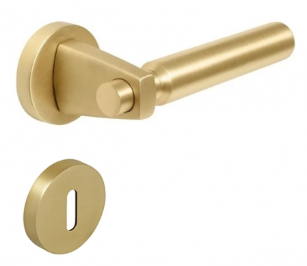 Manere usa camera - Hana Smooth - Set maner usa camera, cu rozeta rotunda, finisaj alama satin CB