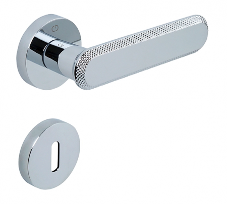 Manere usa camera - Nola - Set maner usa camera, cu rozeta rotunda, finisaj crom lucios CB