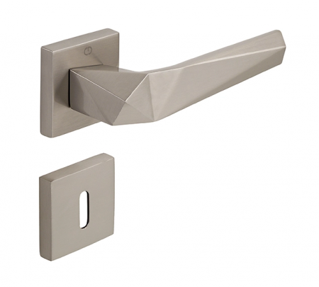 Manere usa camera - Pira - Set maner usa camera, cu rozeta patrata, finisaj nichel satin CB