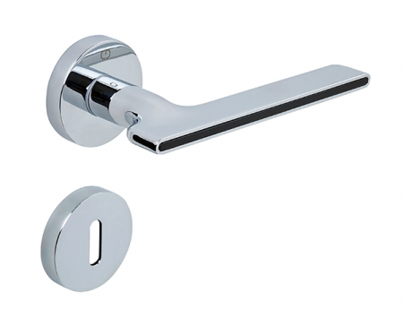 Manere usi - Zara - Set maner usa camera, cu rozeta rotunda, finisaj crom lucios CB