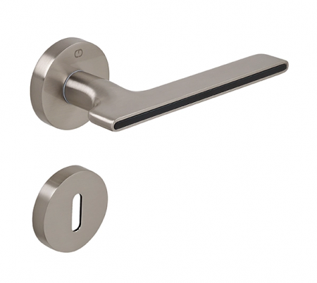 Manere usi - Zara - Set maner usa camera, cu rozeta rotunda, finisaj nichel satin CB