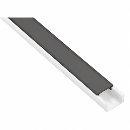 Profil bandă led - Set profil LED aplicat Glax Mini GTV, din aluminiu, alb, cu dispersor negru, 3 m