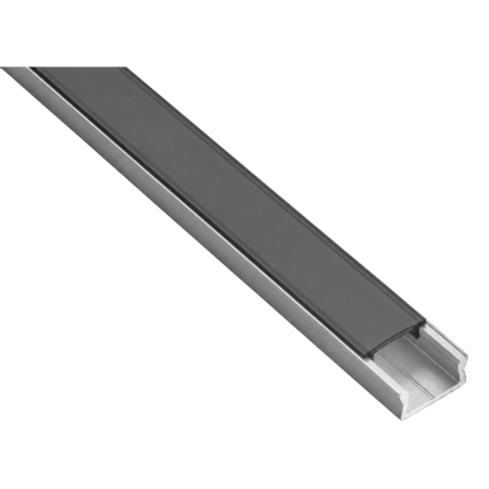Profil bandă led - Set profil LED aplicat Glax Mini GTV, din aluminiu, argintiu, cu dispersor negru, 3 m - GTV