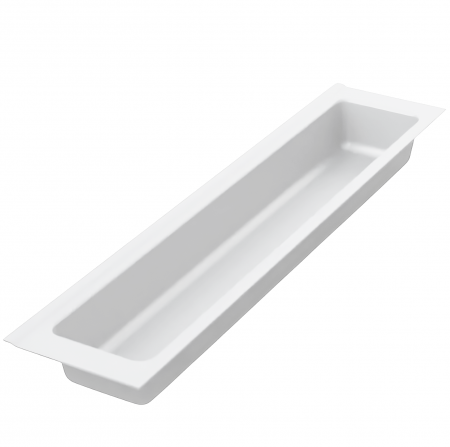 Organizatoare sertare - Suport modular organizare tacâmuri, cu un compartiment, alb, 107 × 480 mm