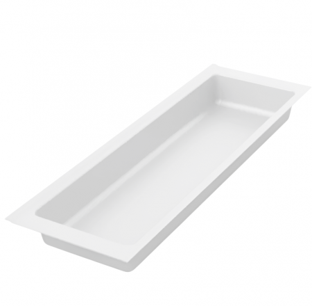 Organizatoare sertare - Suport modular organizare tacâmuri, cu un compartiment, alb, 157 × 480 mm