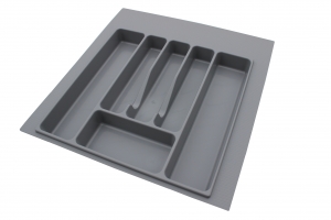 Organizatoare sertare - Suport organizare tacamuri, gri, pentru latime exterioara corp 550 mm, montabil in sertar de bucatarie