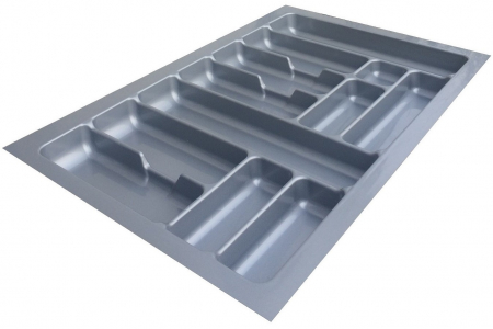 Organizatoare sertare - Suport organizare tacamuri, gri, pentru latime exterioara corp 800 mm, montabil in sertar de bucatarie