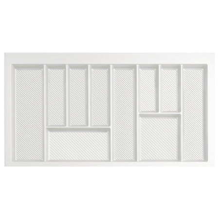 Accesorii mobila - Max - Suport organizare tacamuri, alb, pentru latime exterioara corp 900 mm, montabil in sertar de bucatarie, 490x850 mm