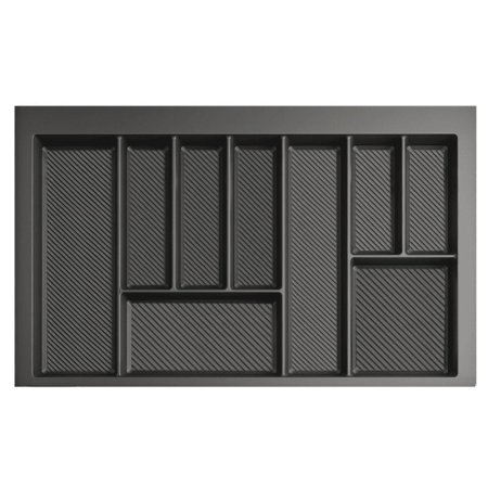 Accesorii mobila - Max - Suport organizare tacamuri, gri grafit, pentru latime exterioara corp 800 mm, montabil in sertar de bucatarie, 490x750 mm