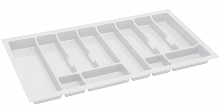 Organizatoare sertare - Uni - Suport organizare tacâmuri, alb, pentru lățime exterioară corp 900 mm, montaj în sertar, 830x430 mm