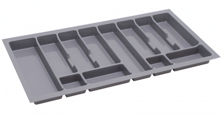 Organizatoare sertare - Uni - Suport organizare tacâmuri, gri metalizat, pentru lățime exterioară corp 900 mm, montaj în sertar, 830x430 mm