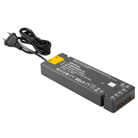 Transformatoare LED - Transformator Easy Click GTV pentru bandă LED, 100W, 12V, IP20, 6 prize Mini AMP, cablu 1,5 m