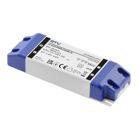 Transformatoare LED - Transformator Pro+ GTV pentru bandă LED, 20W, 24V, IP20