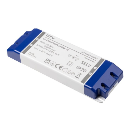 Transformatoare LED - Transformator Pro+ GTV pentru bandă LED, 50W, 24V, IP20