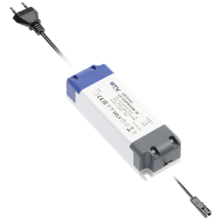 Transformator bandă led - Transformator Pro GTV pentru bandă LED, cu distribuitor, 7W, 12V, IP20, cablu 2 m