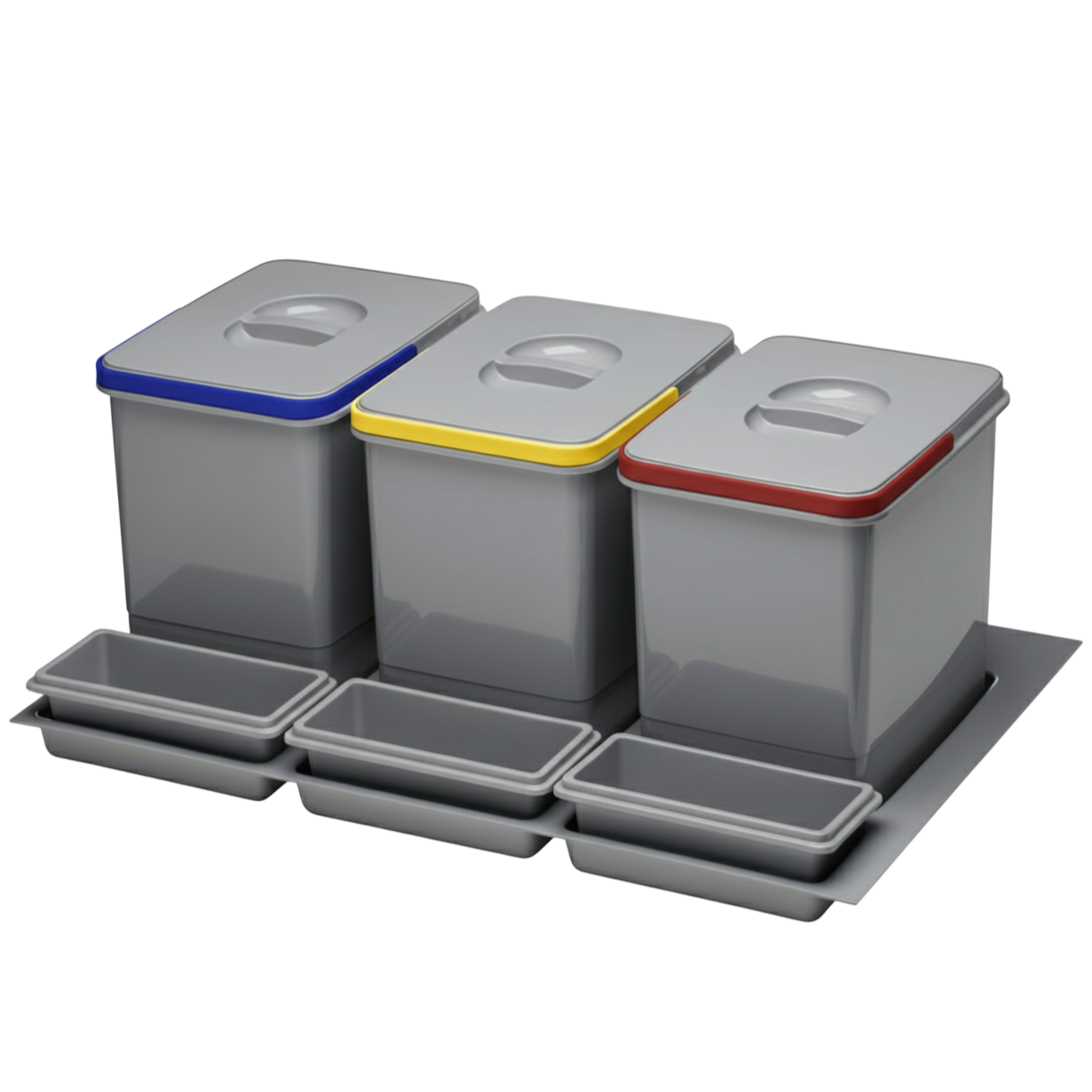 Praktico Orion - Coș de gunoi încorporabil în sertar, colectare selectivă, 3 recipiente, pentru corp de 800 mm [1]