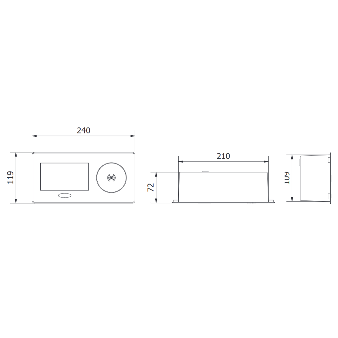 Avaro Plus - Priză încorporabilă în blat, încărcător wireless 5W, 1 priză Schuko, USB A + C, negru [7]
