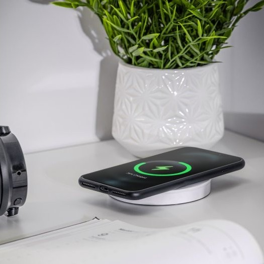 Priză încorporabilă în blat GTV Camino, încărcător wireless 10W, 2 prize Schuko, USB A + C, alb, D:80 mm [5]