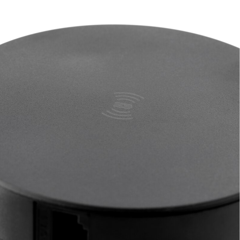 Comfort Plus GTV - Priză încorporabilă în blat, încărcător wireless 5W, 4 prize Schuko, 2 x USB A, 2 x RJ45, negru, D: 120 mm [4]