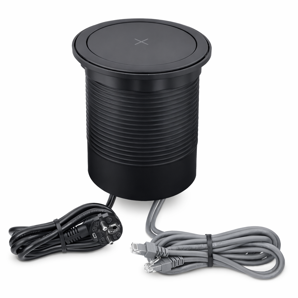 Priză încorporabilă pop-up Multi Box – 4 Schuko, USB, RJ45, wireless