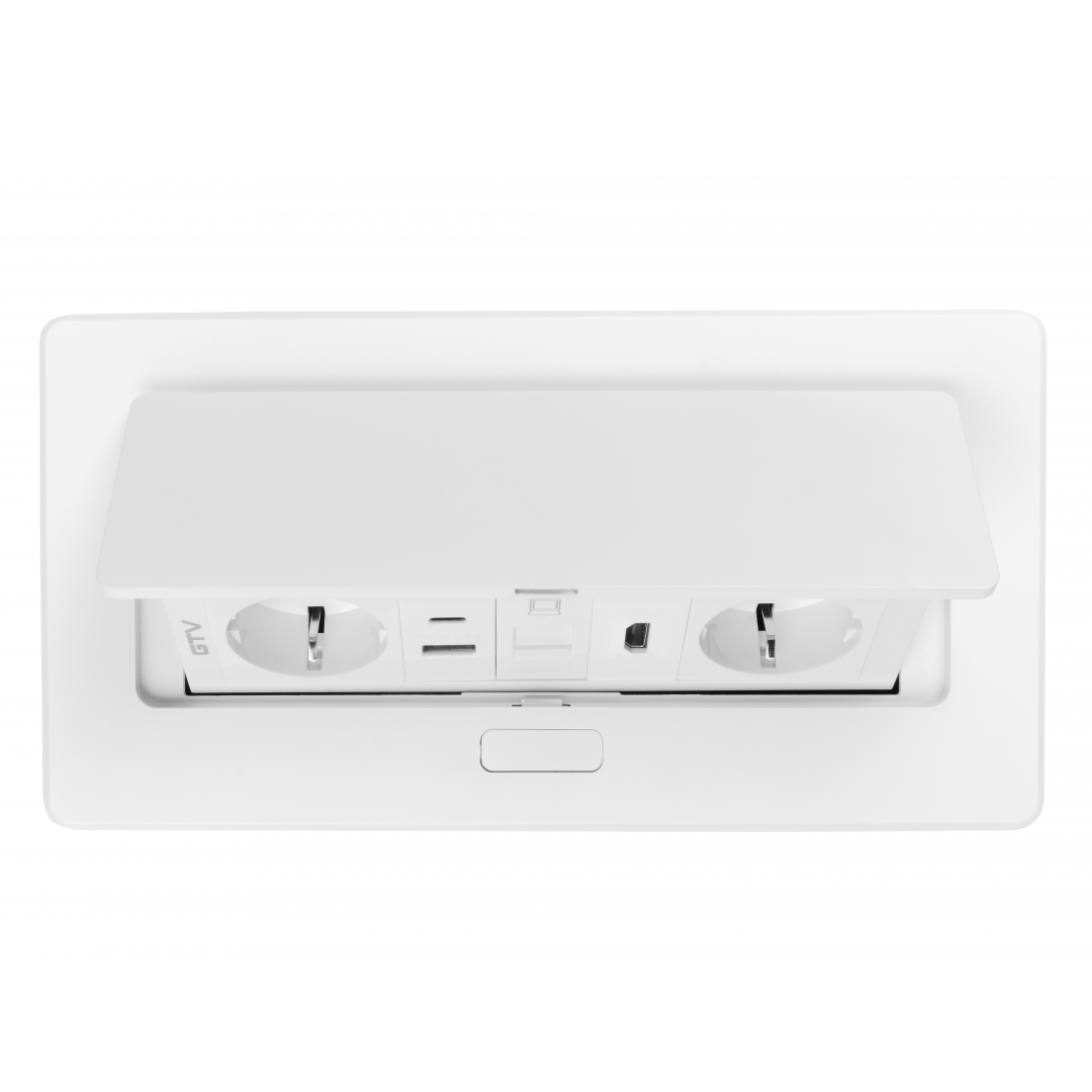 Multi Soft - Priza incorporabila in blat, cu 2 prize Schuko, 2 porturi incarcare USB tip A + C, 1 port HDMI si 1 port RJ45, finisaj alb [4]