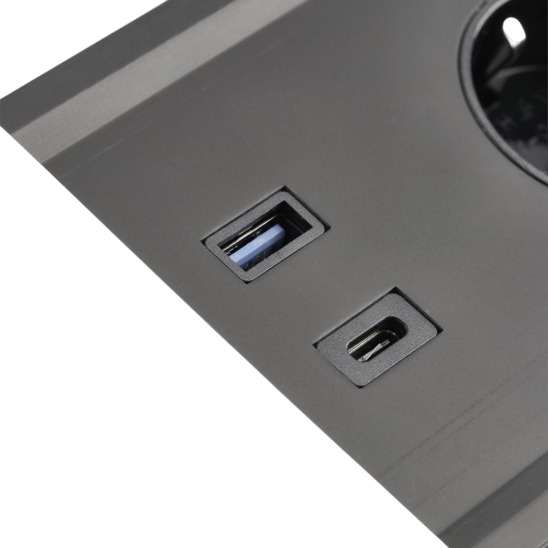 Priză încorporabilă în blat GTV Prestino, 2 prize Schuko, USB A + C, HDMI, RJ45, alb, 310 x 100 mm [6]