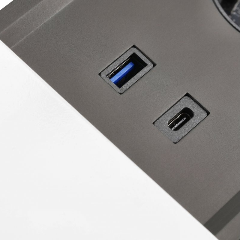 Priză încorporabilă în blat GTV Prestino, 2 prize Schuko, USB A + C, HDMI, RJ45, aluminiu, 310 x 100 mm [5]