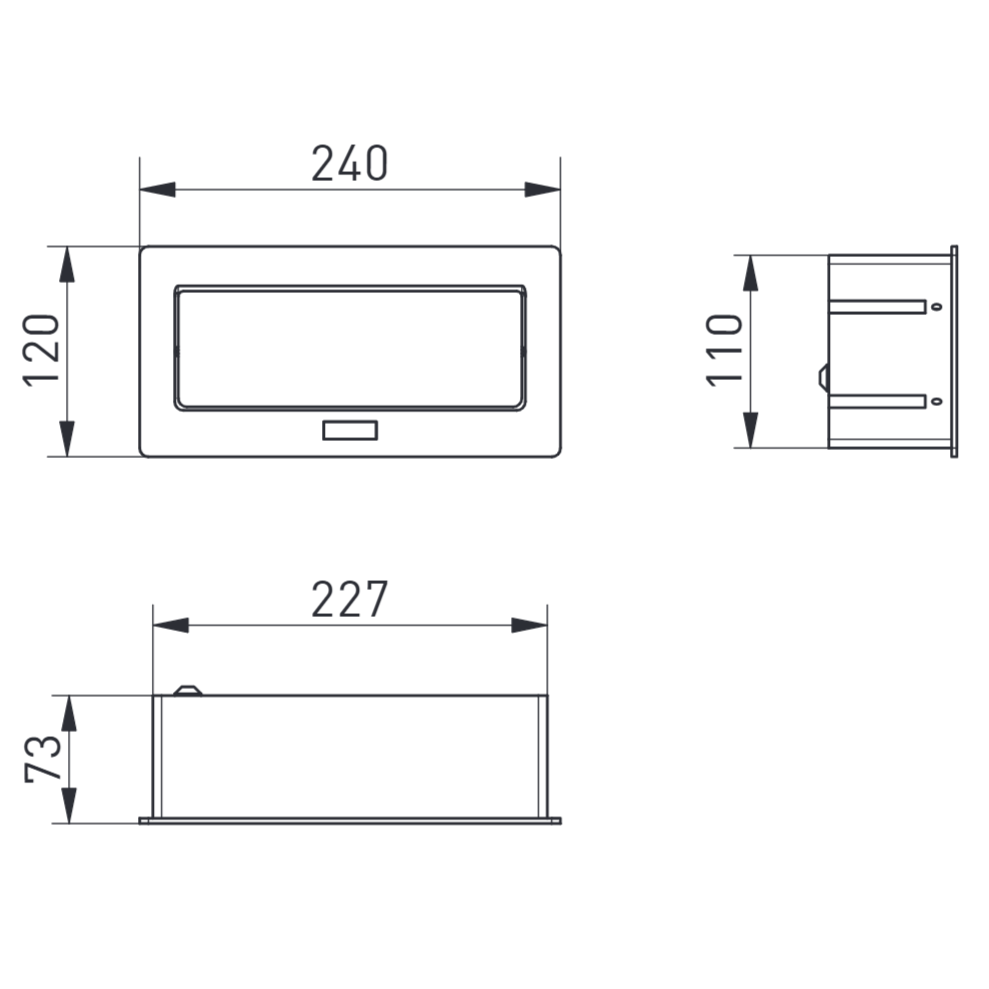 Soft – Priză încorporabilă în blat, cu 2 prize Schuko și 2 porturi de încărcare USB tip A, finisaj aluminiu [2]
