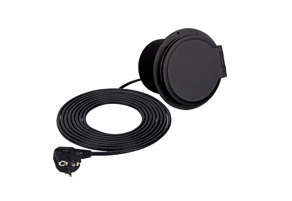 Sambo Box – Priză încorporabilă cu încărcător wireless, 1 priză Schuko, USB tip A + C, finisaj negru [3]