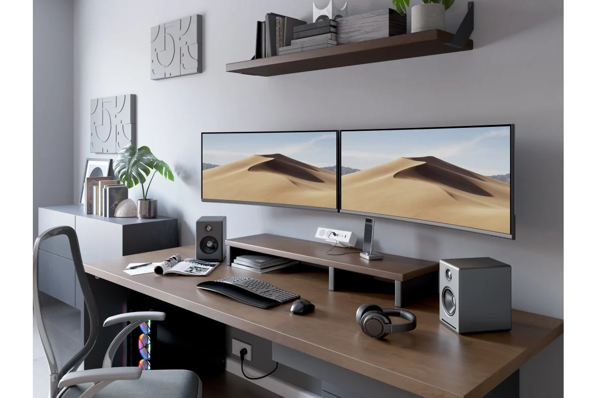 Bar – Priză pentru birou, cu 2 prize Schuko, HDMI, RJ45, USB tip A + C, finisaj alb [4]