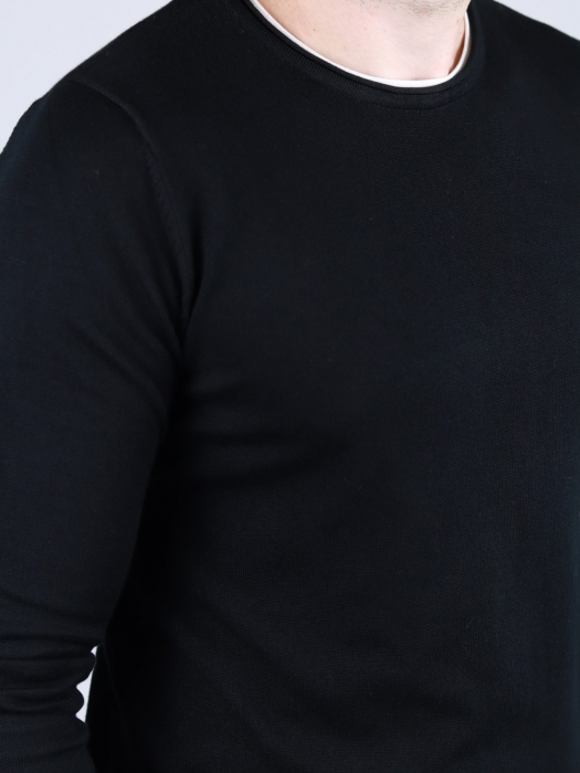 Bluza barbati neagra cu margini dublate premium [8]