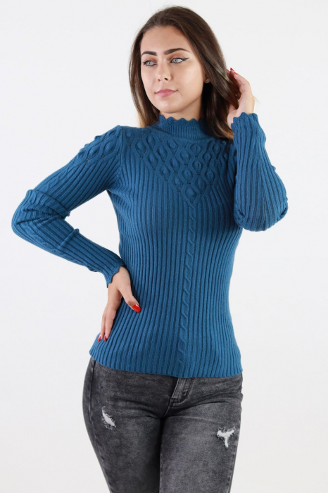Pulover femei tricot cu guler semi înalt [1]