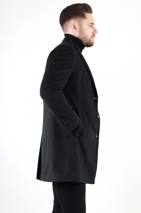 Palton barbati negru premium slim fit [4]