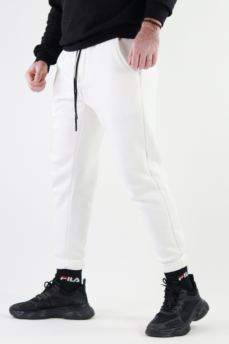 Pantaloni albi sport groși vatuiti [3]
