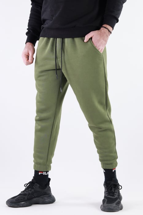 Pantaloni sport groși vatuiti verde militar [1]