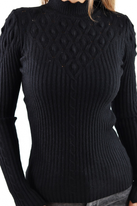 Pulover femei tricot cu guler semi înalt [6]