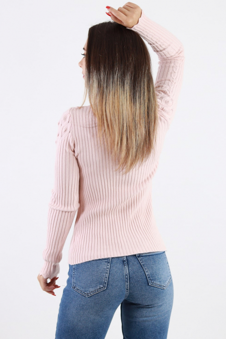 Pulover femei tricot cu guler semi înalt [2]
