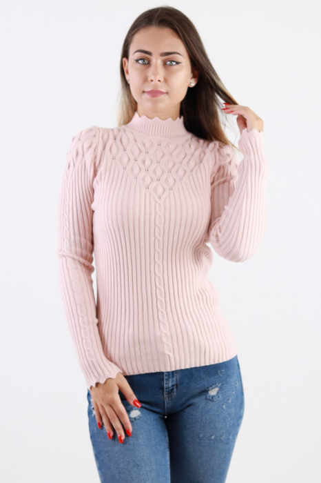 Pulover femei tricot cu guler semi înalt [1]
