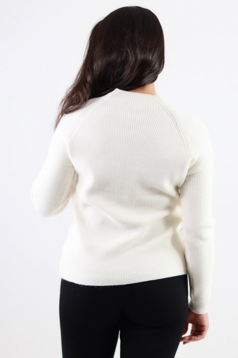 Pulover tricot femei talie unica alb [3]
