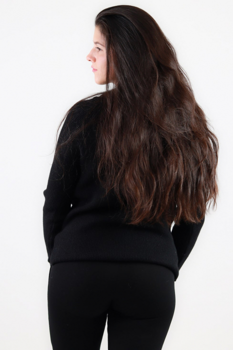 Pulover tricot femei talie unica negru [2]