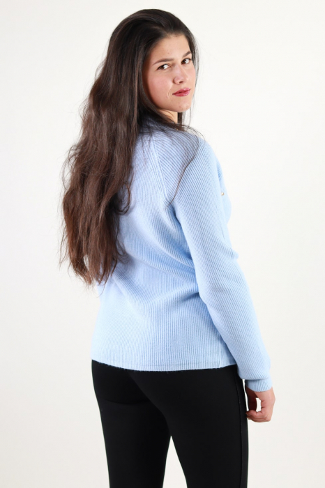 Pulover tricot femei talie unica bleu [4]